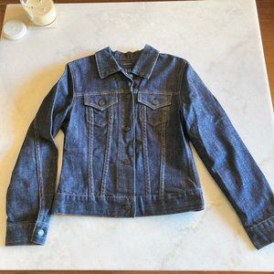 Worn 1x! Gap Y2K vintage jean jacket, dark denim indigo casual jacket (size XS)